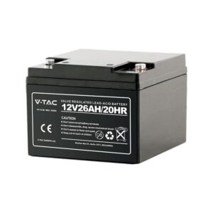 Akumulator żelowy bezobsługowy 12V 26Ah V-TAC VT-12-26 M5 175×165×127 mm – 5 lat gwarancji