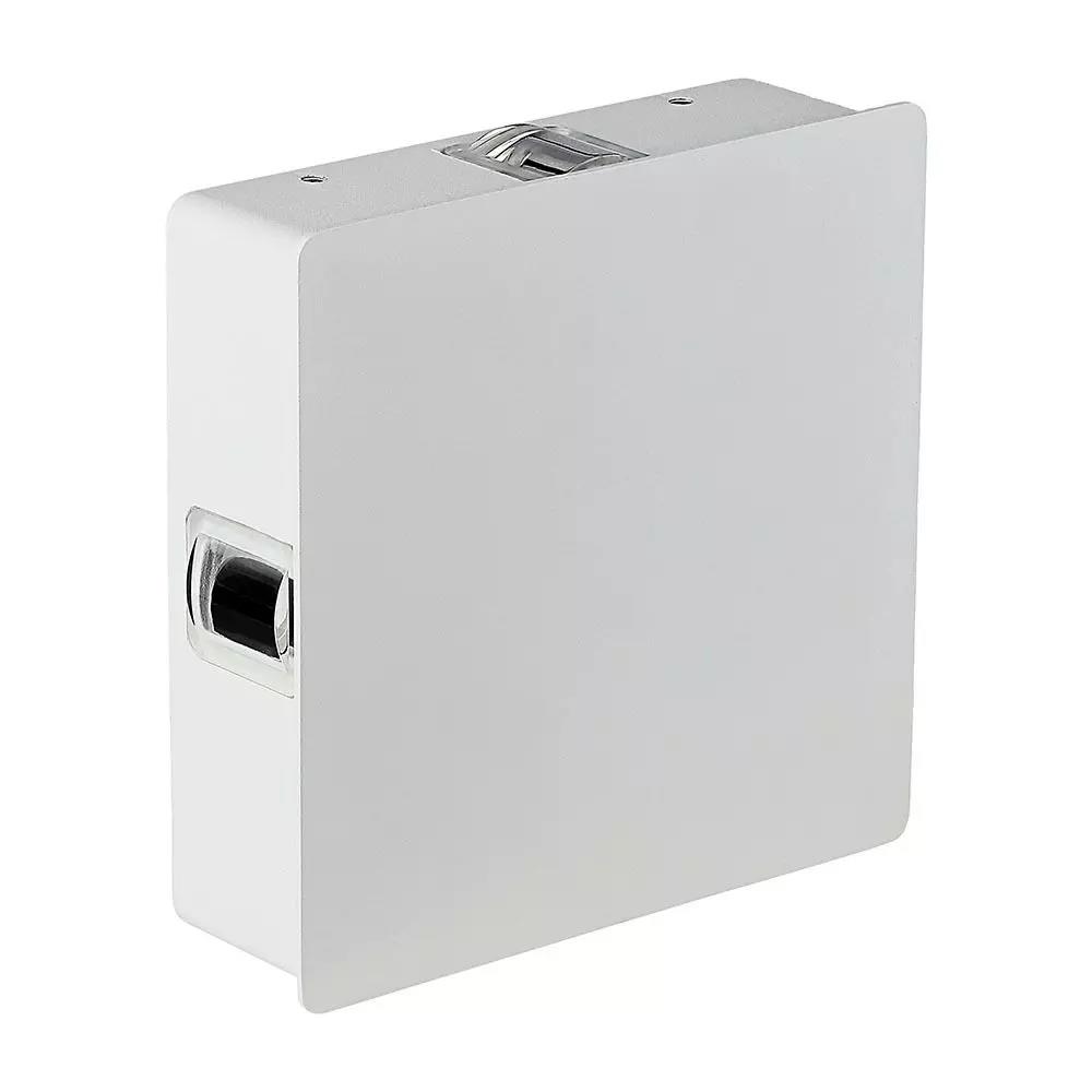 Oprawa Ścienna V-TAC 4W LED IP65 Biały Kwadrat VT-704 4000K 440lm