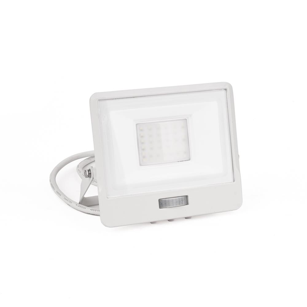 Projektor LED V-TAC 30W SAMSUNG CHIP Czujnik Ruchu Biały Przewód 1M VT-138S-1 6400K 2340lm 5 Lat Gwarancji