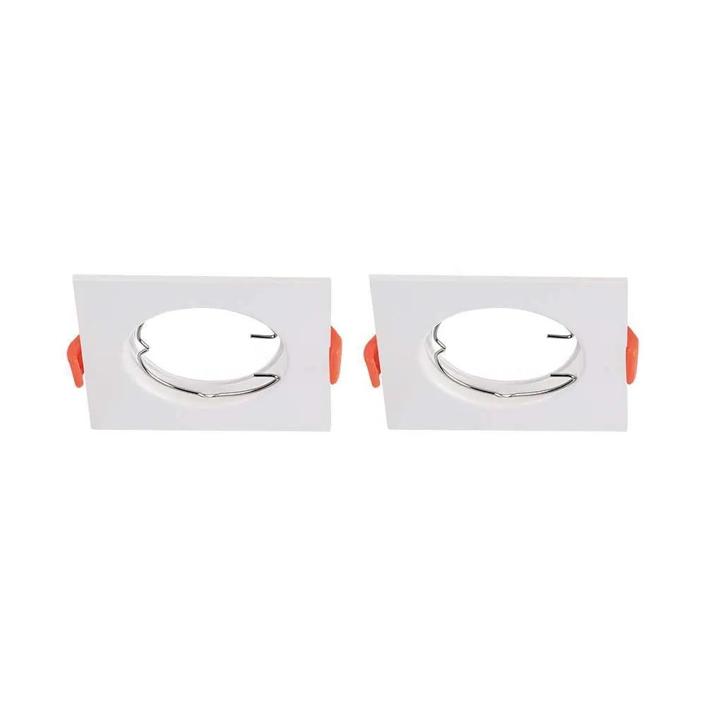 Oczko V-TAC GU10 Wpuszczane Kwadrat Białe (Opak. 2 szt) VT-930 3 Lata Gwarancji