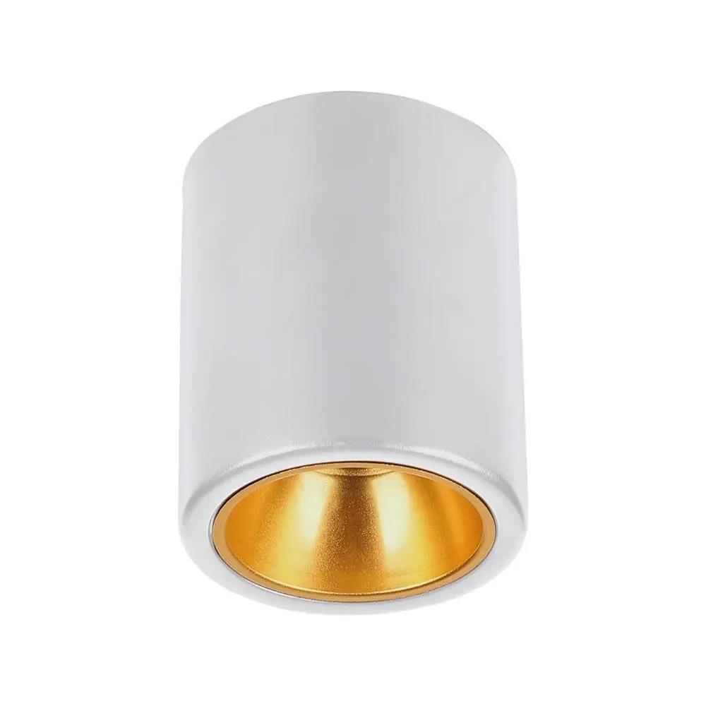 Oprawa V-TAC GU10 Okrągła Natynkowa Tuba Biała+Złoty 98x118mm VT-978RD 3 Lata Gwarancji