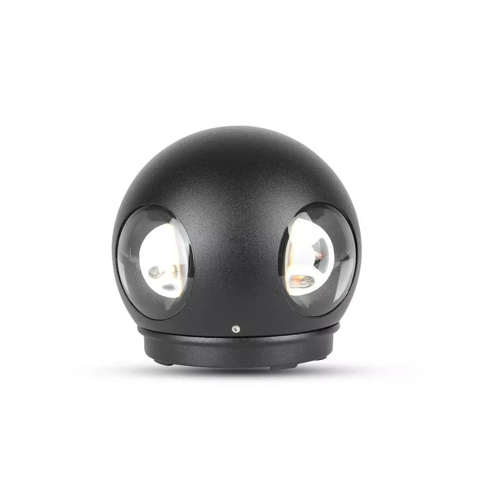 Kinkiet Ścienny V-TAC 4W LED Czarny Okrągły IP65 VT-834-B 3000K 428lm