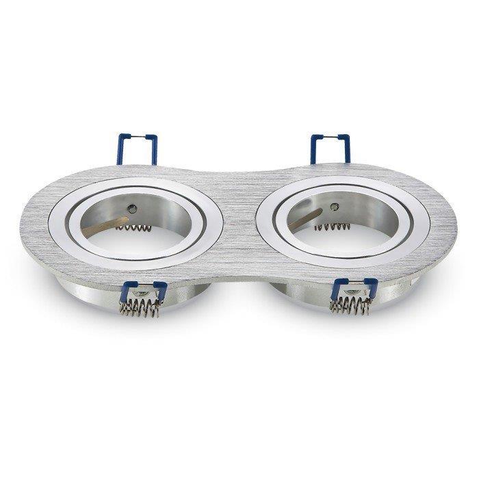 Oczko V-TAC Aluminiowe Odlew 2xGU10 Okrągłe Aluminium Szczotkowane VT-783RD-AB