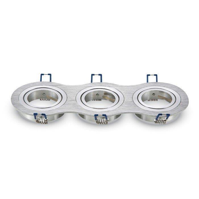 Oczko V-TAC Aluminiowe Odlew 3xGU10 Okrągłe Aluminium Szczotkowane VT-784RD-AB