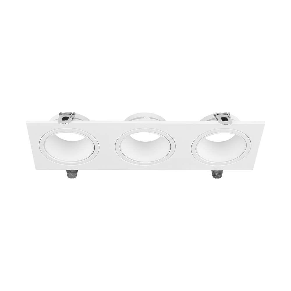 Oprawa Oczko V-TAC 3xGU10 Prostokąt Białe VT-441 3 Lata Gwarancji