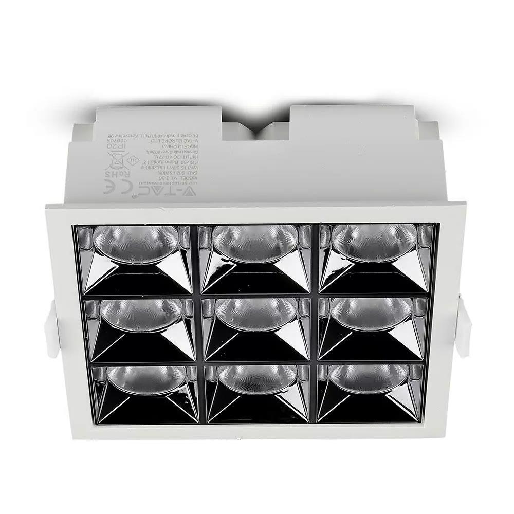 Oprawa V-TAC Downlight SAMSUNG CHIP 36W UGR19 CRI90+ 12st VT-2-36 2700K 2880lm 5 Lat Gwarancji