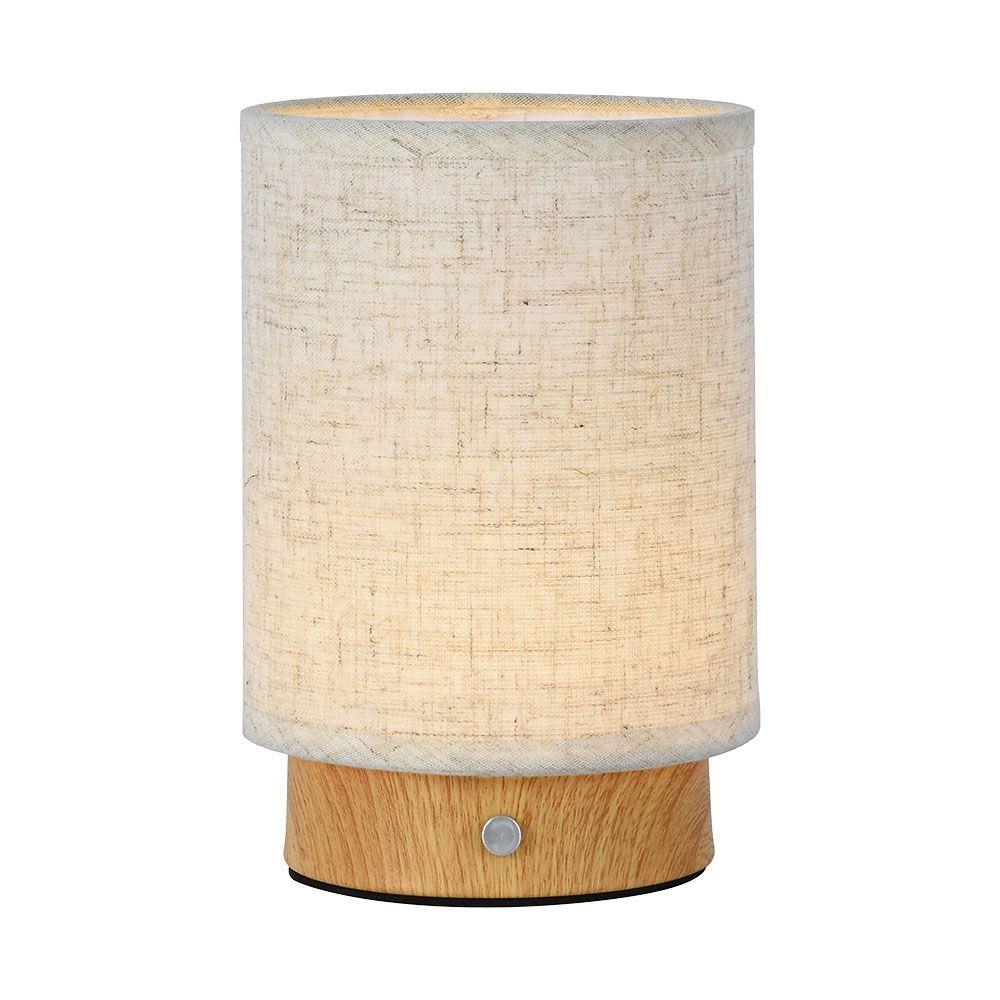 Lampka Biurkowa Nocna V-TAC 3W LED 17,5cm Ładowanie Ściemnianie Drewno VT-7569 3000K 110lm