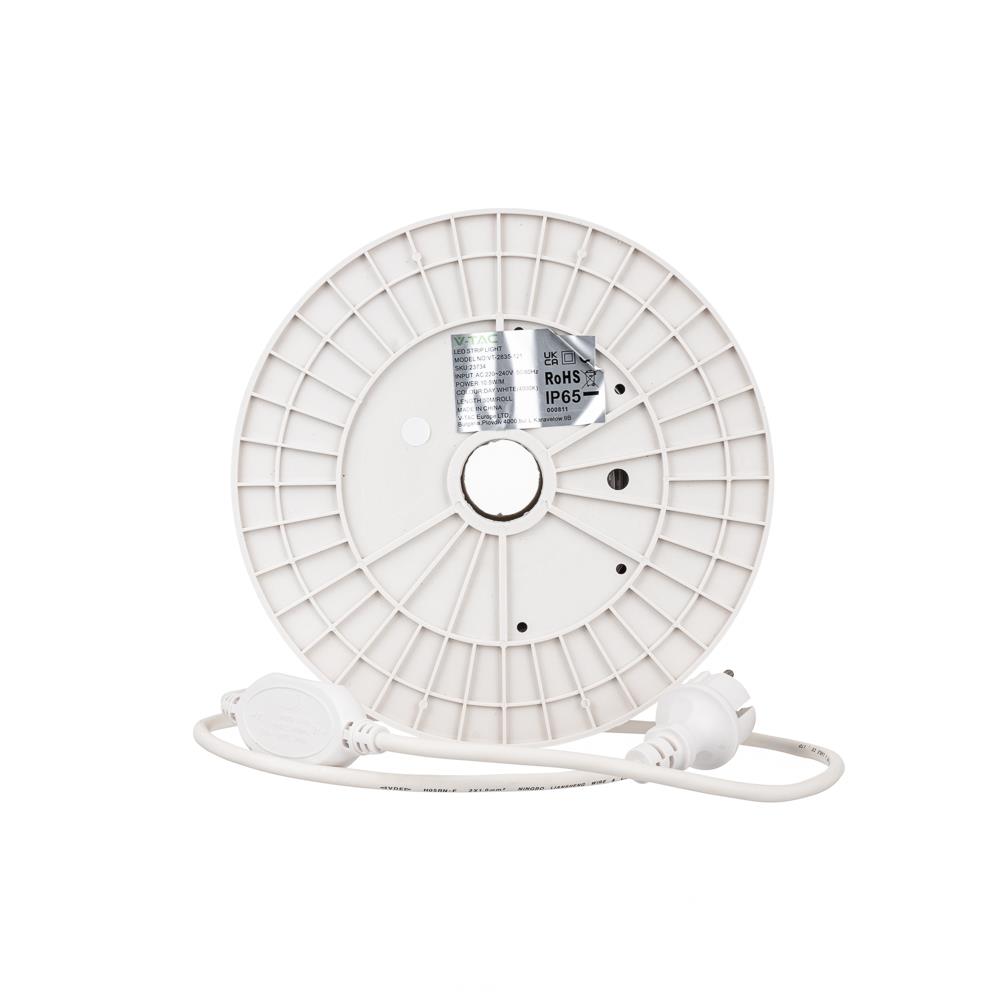 Taśma LED 230V V-TAC RĘKAW IP65 120LED/m 10,5W/m Rolka 50mb VT-2835 121-50M 3000K 1000lm