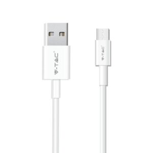 Przewód USB V-TAC typ C 1M biały seria srebrna VT-5322