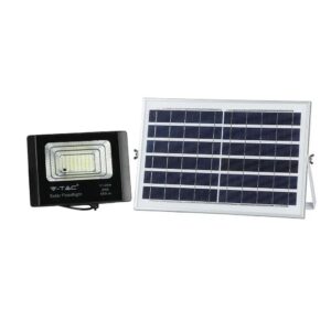 Projektor LED solarny V-TAC 12W czarny IP65 pilot timer VT-25W 6000K 550lm