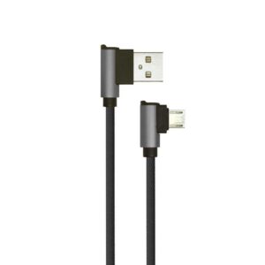 Przewód micro USB V-TAC 1M czarny wtyk kątowy seria diamond VT-5361