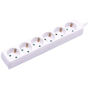 Przedłużacz 6 gniazd V-TAC (3G 1.5MM2 X 1.5M) biały VT-1106