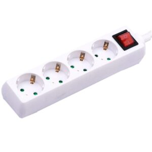 Przedłużacz 4 gniazda z włącznikiem V-TAC (3G 1.5MM2 X 1.5M) biały VT-1114