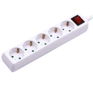 Przedłużacz 5 gniazd z włącznikiem V-TAC (3G 1.5MM2 X 1.5M) biały VT-1115