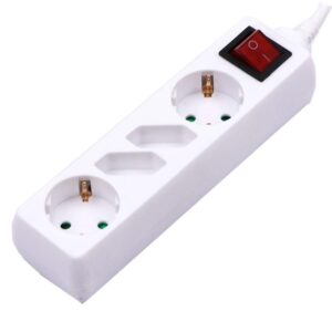 Przedłużacz 4 gniazda z przełącznikiem V-TAC 2+2 (3G 1.5MM2 X 1.5M ) biały VT-1117