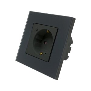 Gniazdo szklane smart WI-FI V-TAC czarne Amazon Alexa Google Home Nest VT-5134