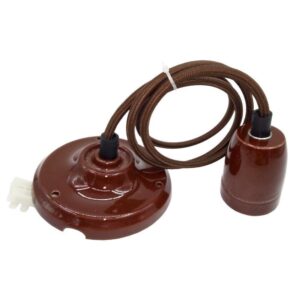 Oprawka zwieszana porcelanowa z przewodem brązowa V-TAC VT-7998-BR 5 lat gwarancji