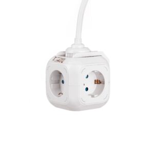 Przedłużacz kostka 4 gniazda 2 gniazda USB 1.55MM 1.4M V-TAC VT-1154-2