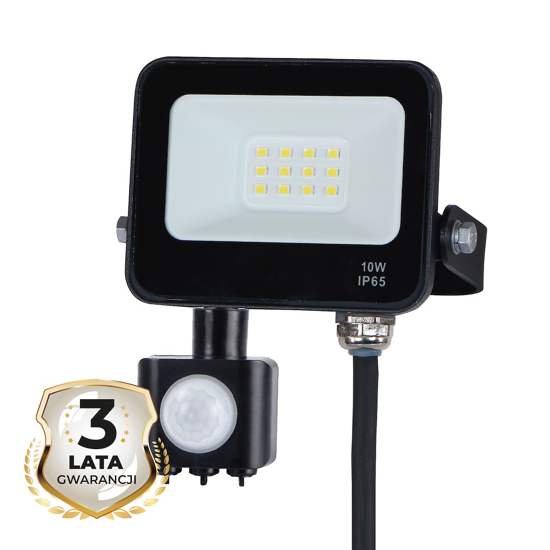 Naświetlacz LED 10W 4000K z Czujnikiem Ruchu PIR IP65 – Eko-Light