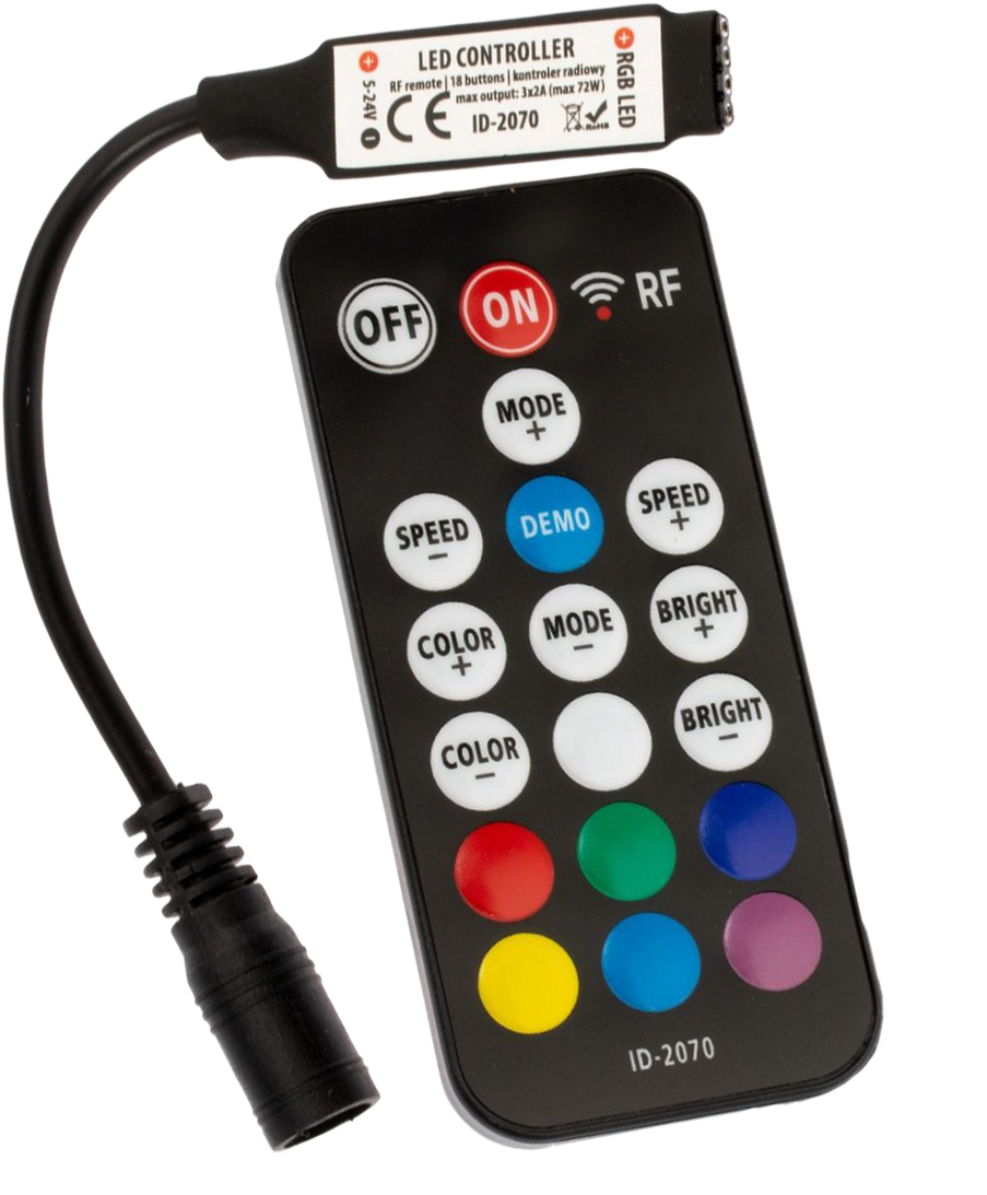 Sterownik RF RGB 18 przycisków 72W