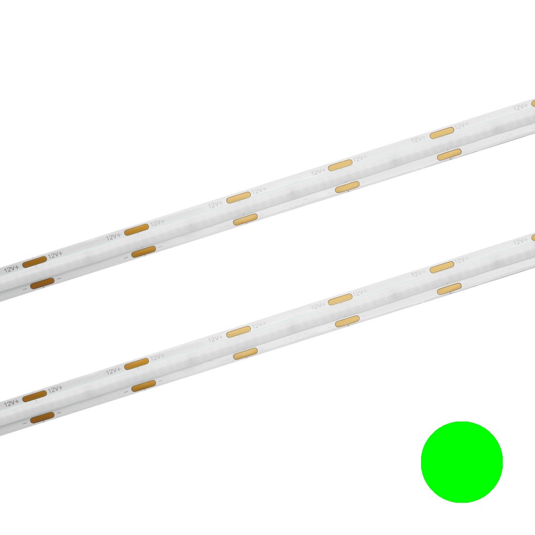 Taśma LED COB 480 zielona 12V 8mm 11W/m