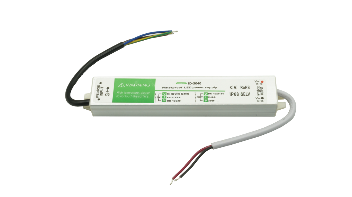 Komp. zasilania wodoodp. IP67 2,5A 30W12V DC