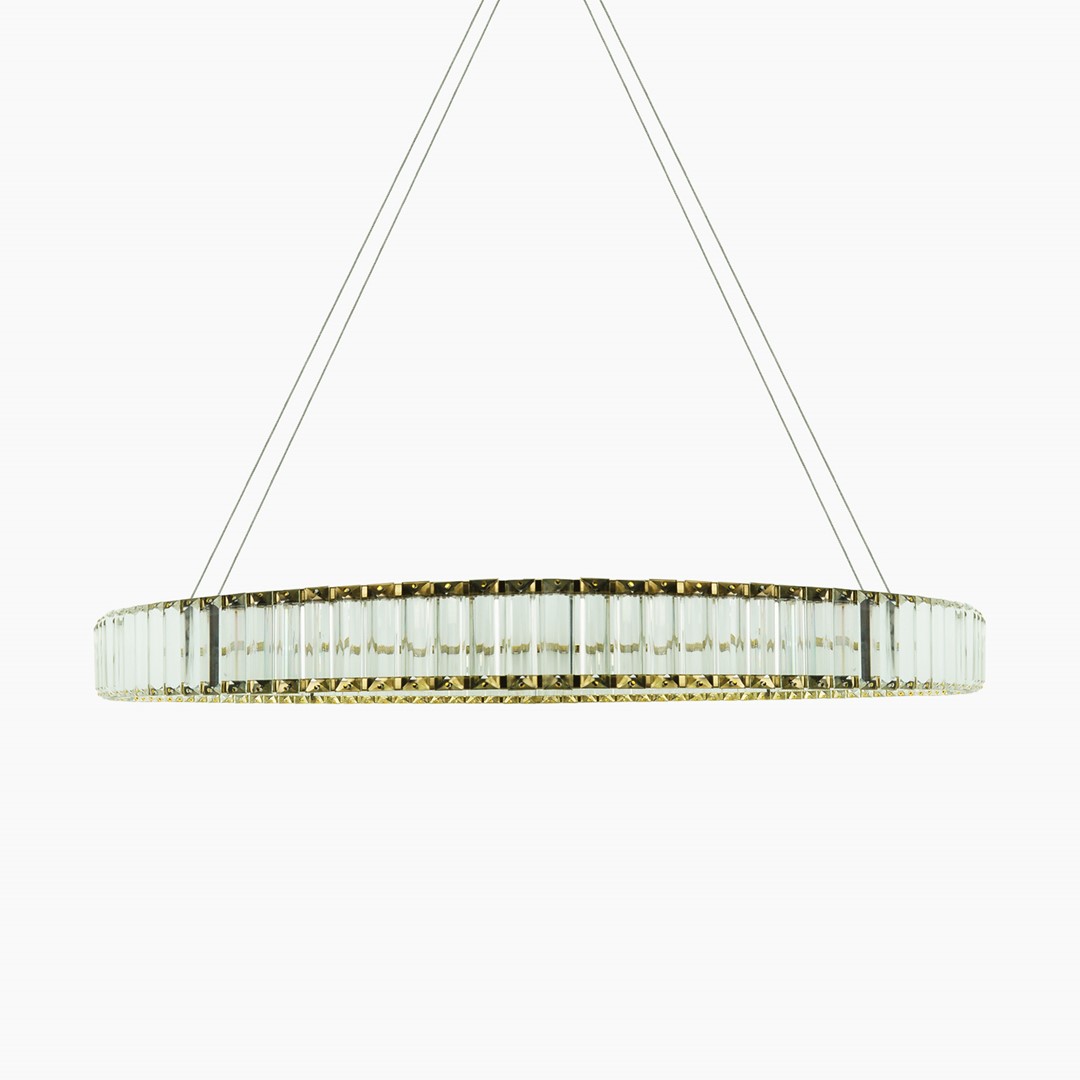 Lampa wisząca LED AURORA złoty+kryształki  32W 3000K