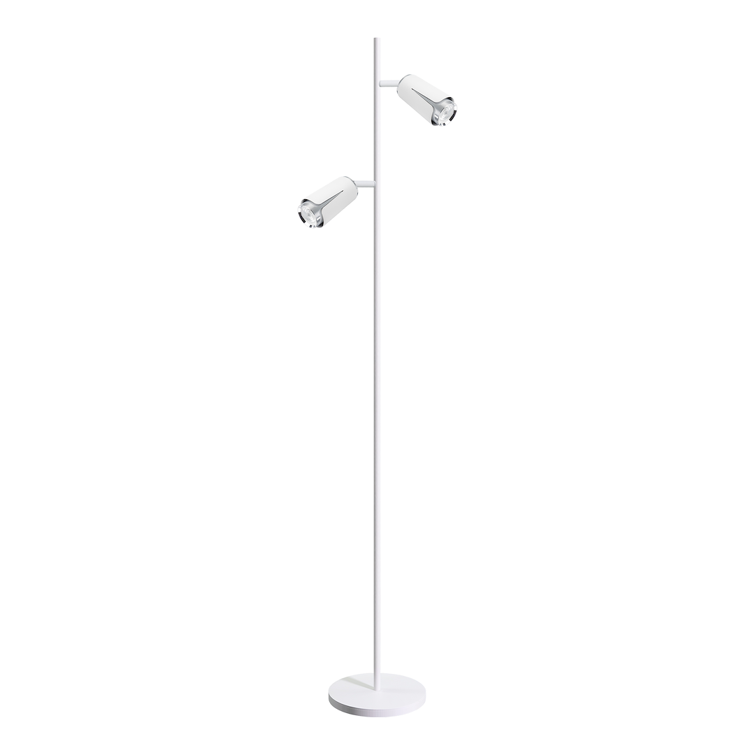 Flower Chrome Lampa Podłogowa 2xGU10 Biały