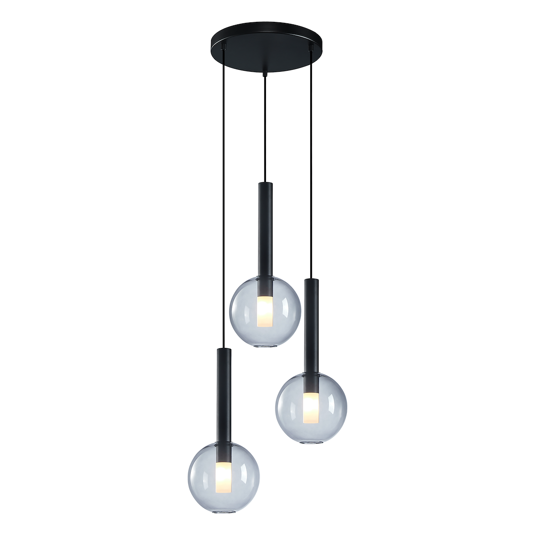 Lampa wisząca Niko Czarny 3xG9