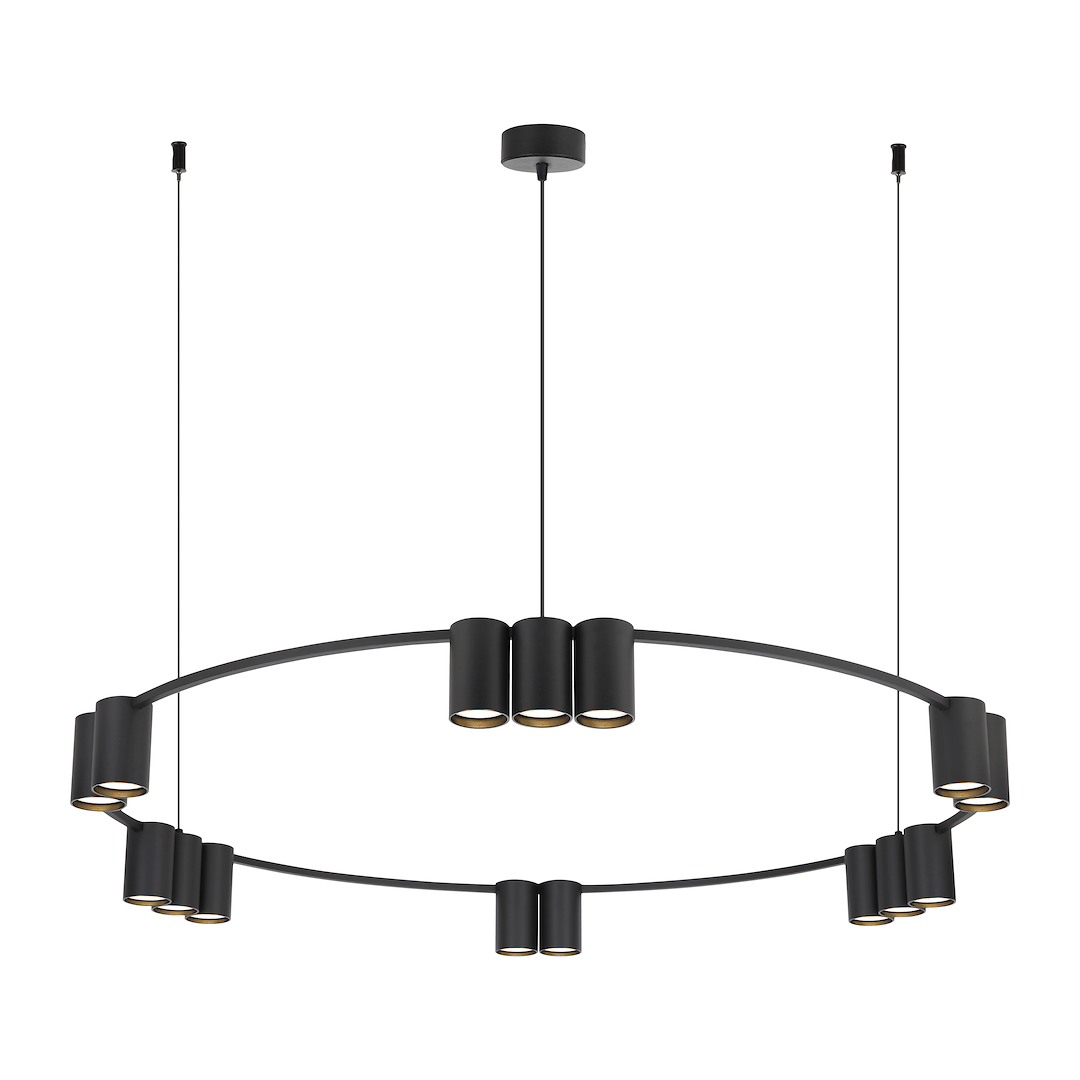 Lampa wisząca (koło) Genesis Czarny 15xGU10