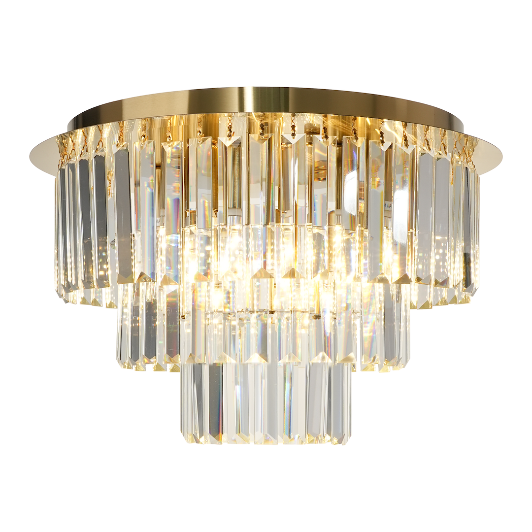 Lampa Sufitowa MILANO Ø45 cm 6×E14 – Kryształowa, Wielopoziomowa, Złote Wykończenie – Elegancja i Luksus – Premium