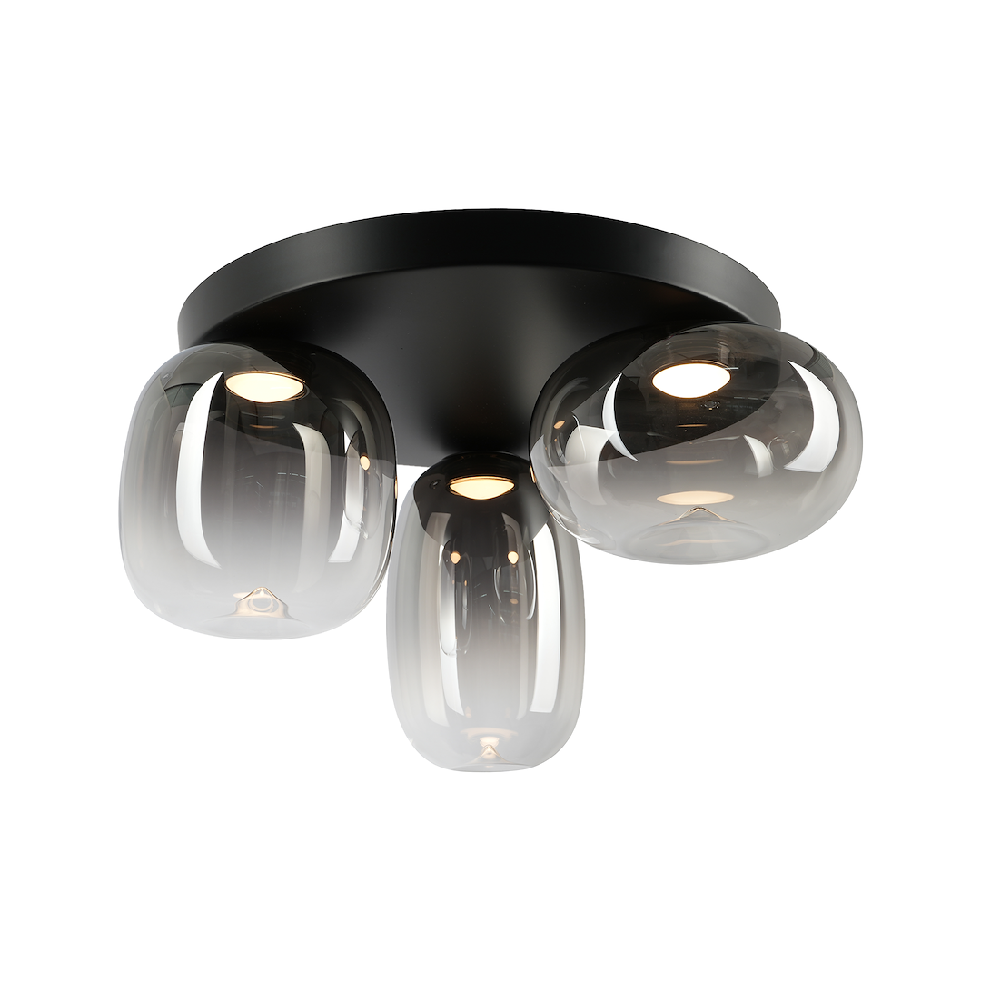 Lampa sufitowa VASO SMOKED 12W LED 3000K – Nowoczesna lampa z kloszami szklanymi
