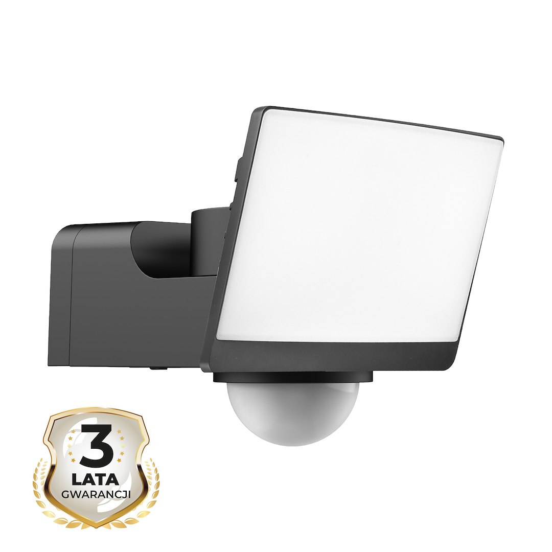 Naświetlacz LED Davos 30W 2000lm 4000K Czarny Premium PIR