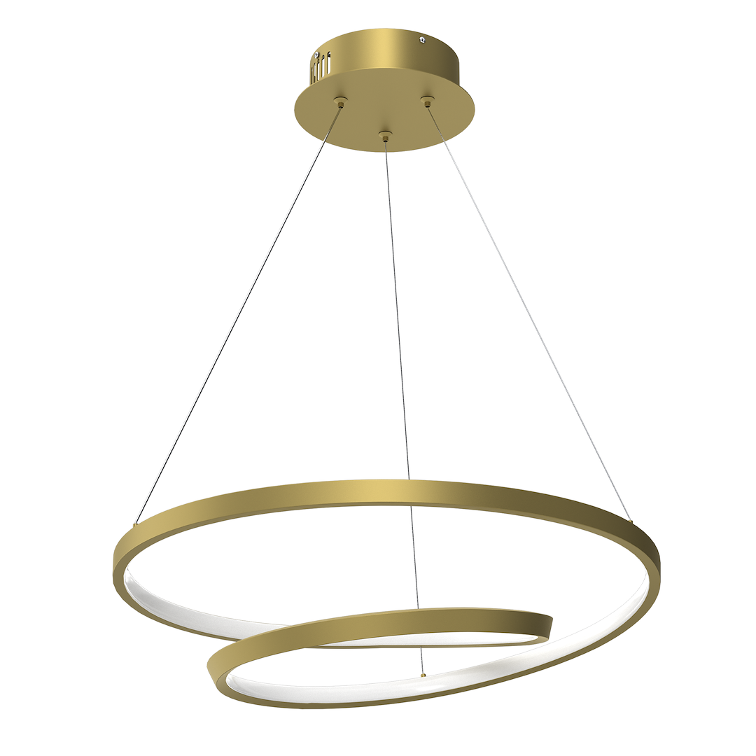 Lampa wisząca LED LUCERO GOLD 48W złota nowoczesna futurystyczny design Milagro