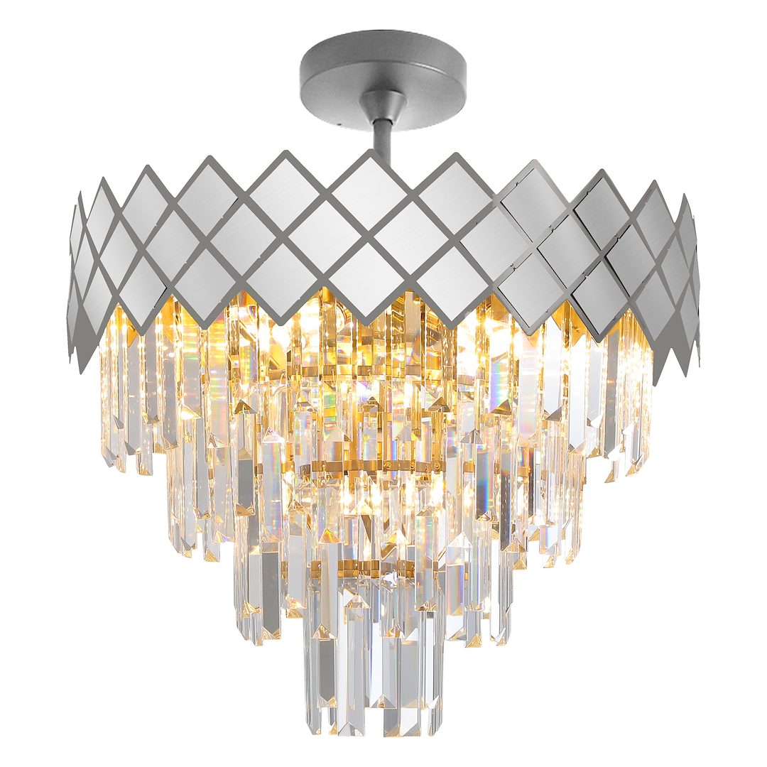 Lampa sufitowa CARISMA CHROME 9xE14 z kryształkami glamour Milagro