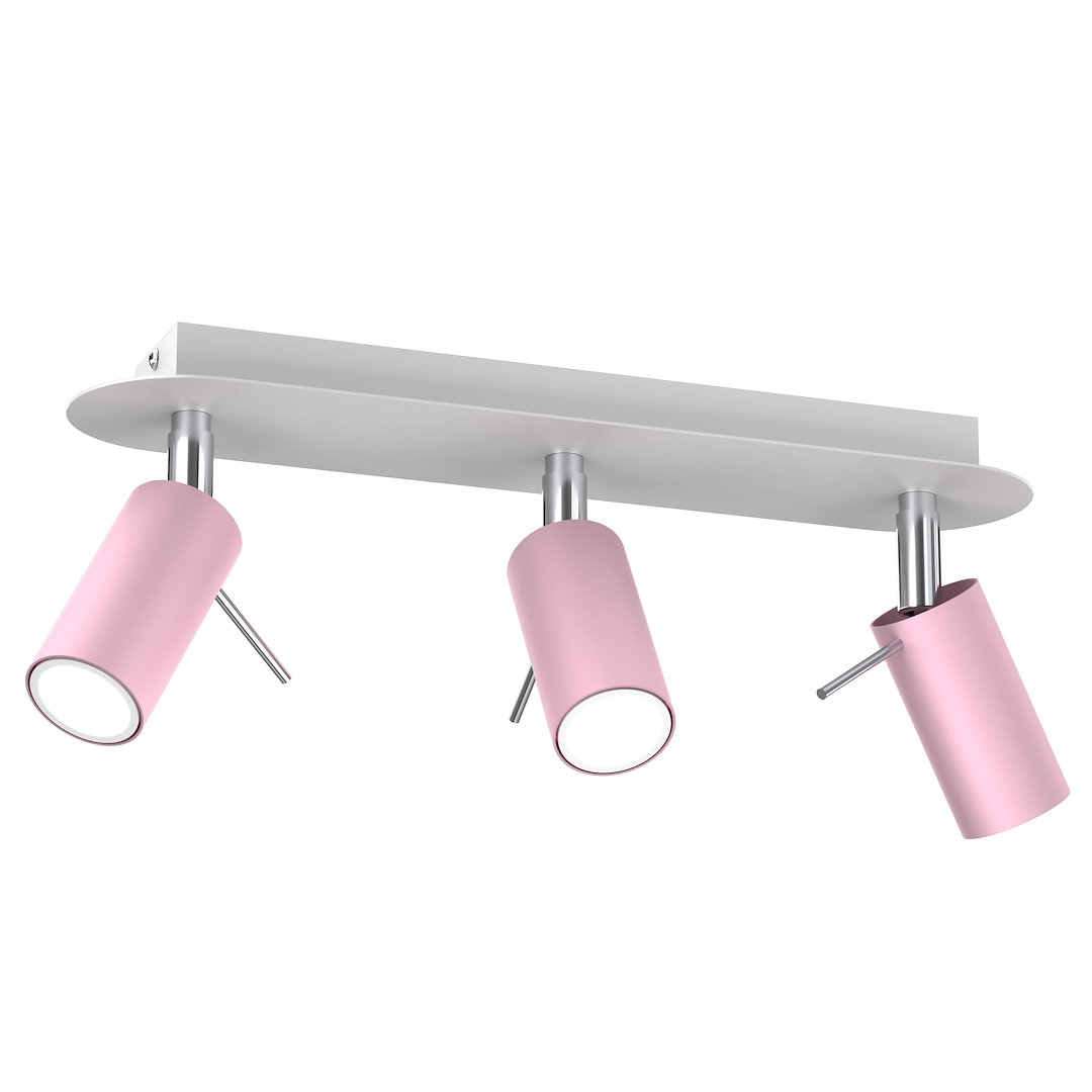 Lampa sufitowa Preston 3x mini GU10 Różowy/Biały