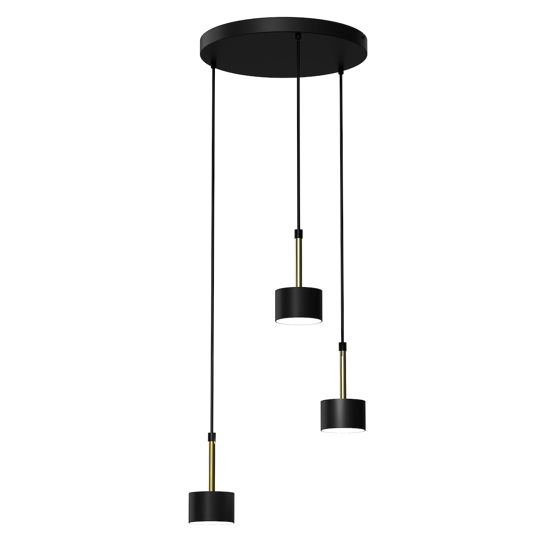 Lampa wisząca ARENA BLACK/GOLD 3xGX53 czarno-złota listwa oświetlenie nad stół MiLAGRO
