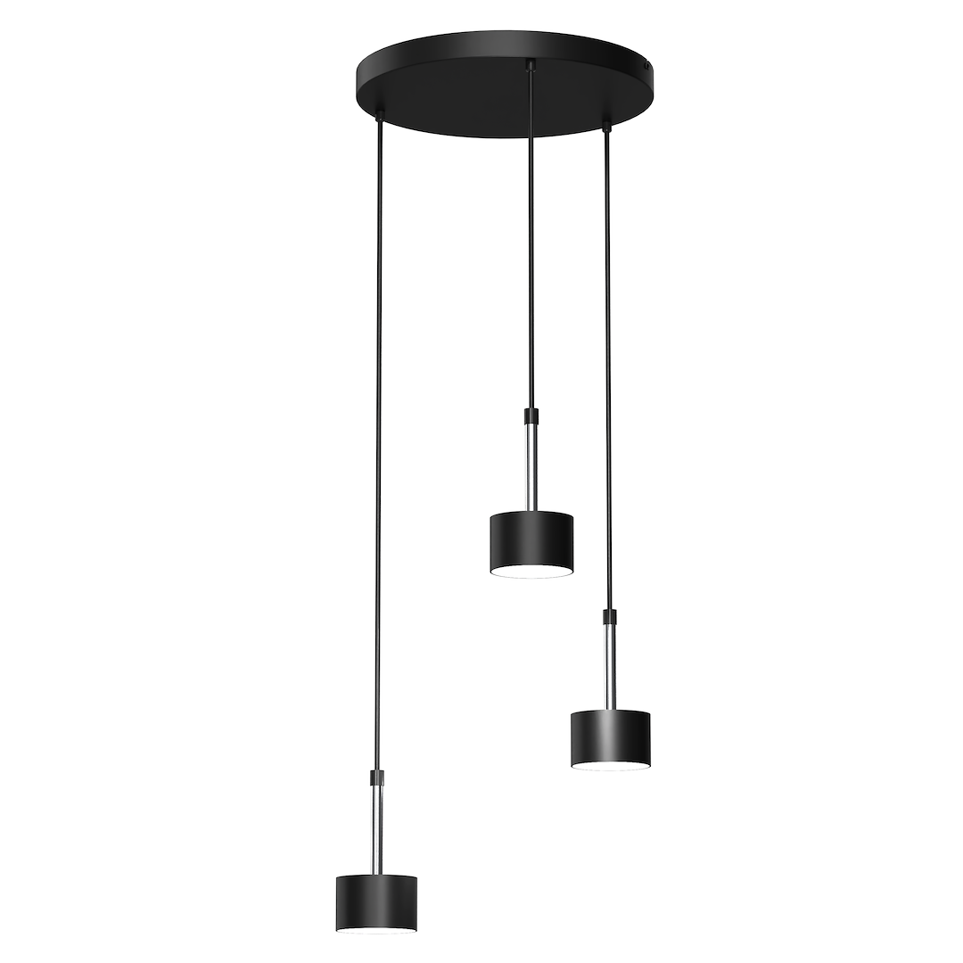 Lampa wisząca ARENA BLACK/SILVER 3xGX53 czarno-srebrna listwa oświetlenie wiszące MiLAGRO