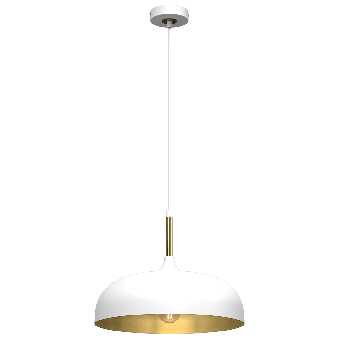 Lampa wisząca Lincoln 1xE27 35cm Biały/Złoty