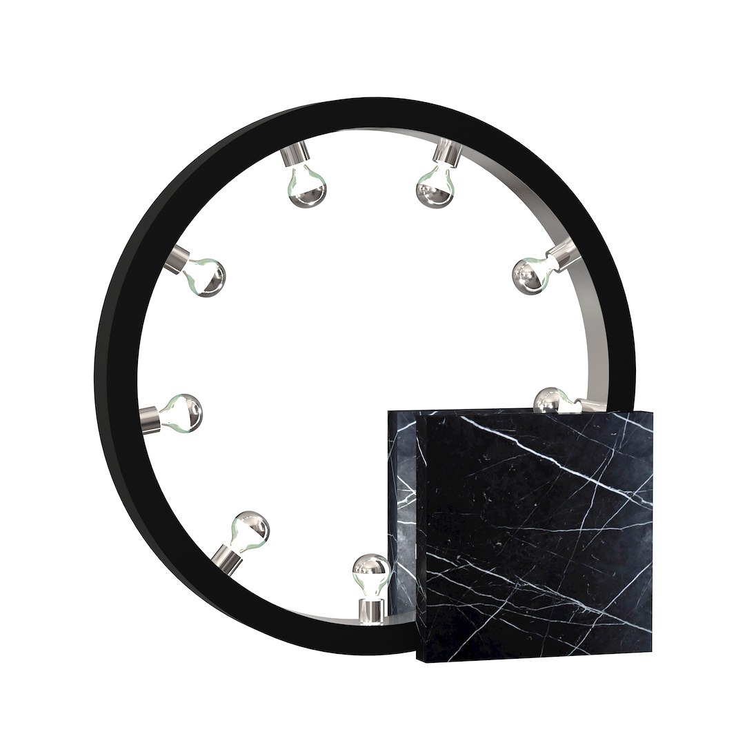 Lampa Stojąca CASSIOPEIA 9×E14 – Marmur Nero Marquina, Ekskluzywny Design – Kolekcja Maciej Zień – Cassiopeia – Premium – PROMOCJA