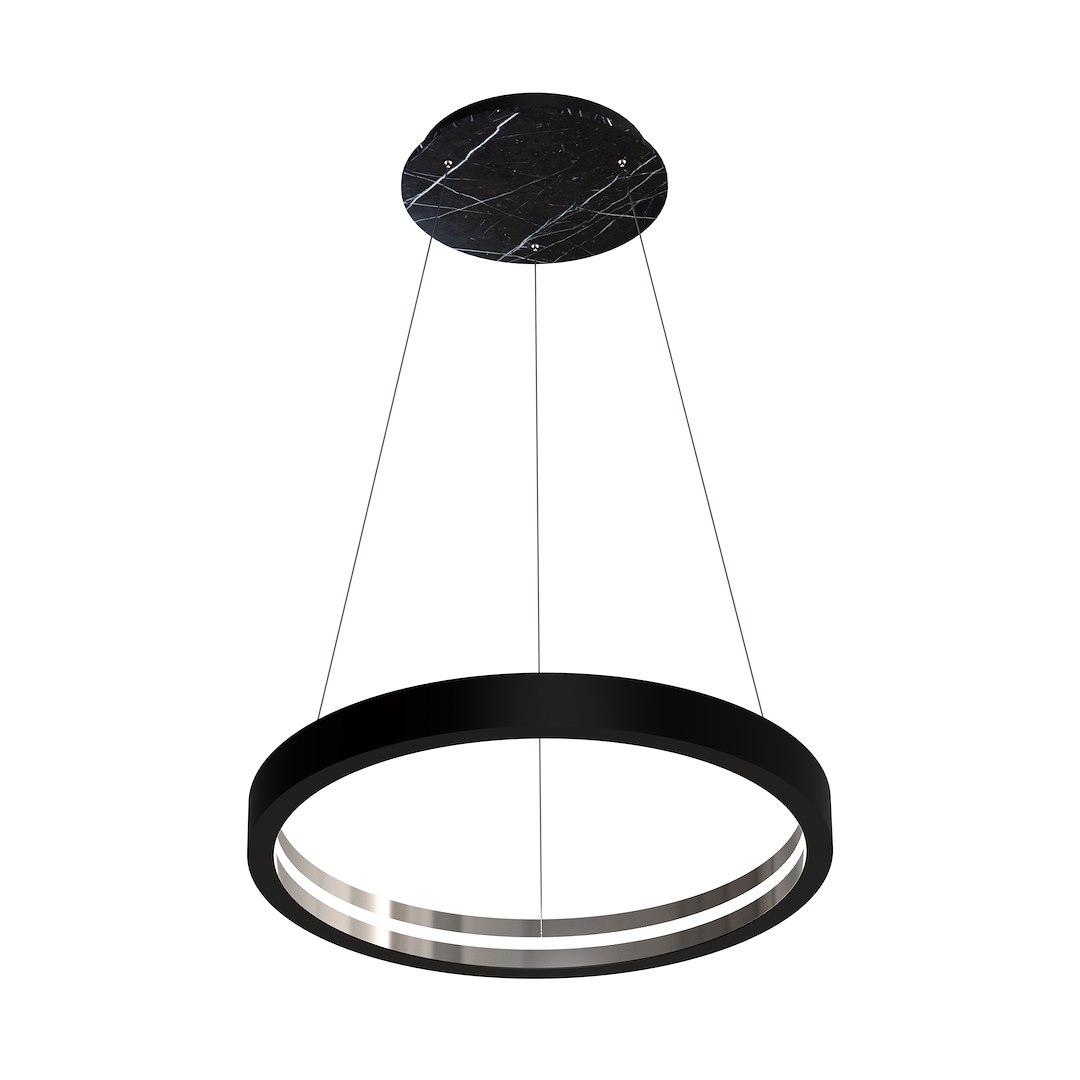 Lampa Wisząca CASSIOPEIA 8,5W LED – Czarny Marmur Nero Marquina – Srebrne Detale – Maciej Zień – PROMOCJA