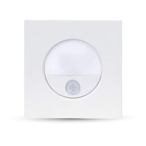 Oprawa schodowa 3W LED V-TAC biała czujnik ruchu 230V VT-8035 4000K 100lm