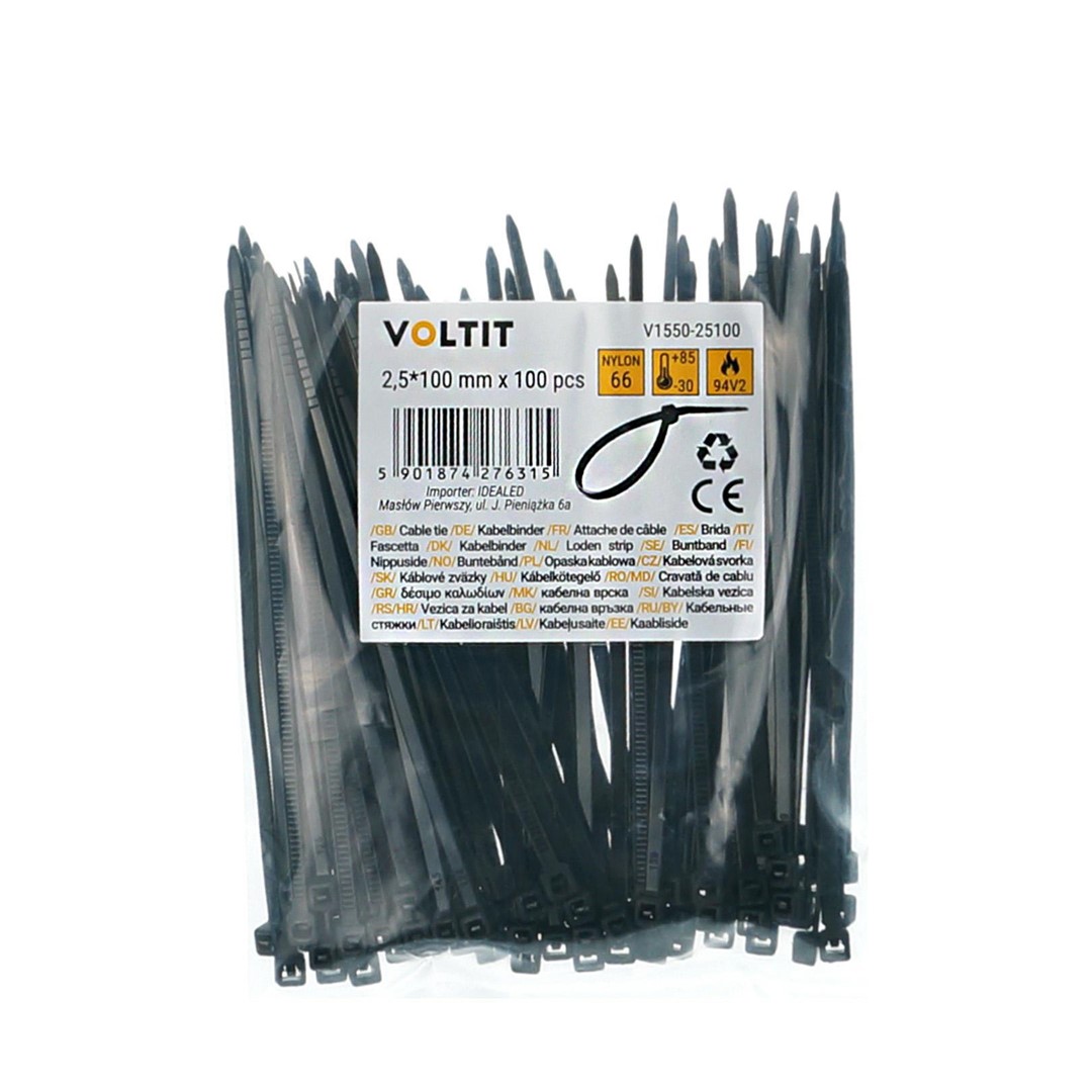 Opaska kablowa 2,5*100 nylon 66 czarna