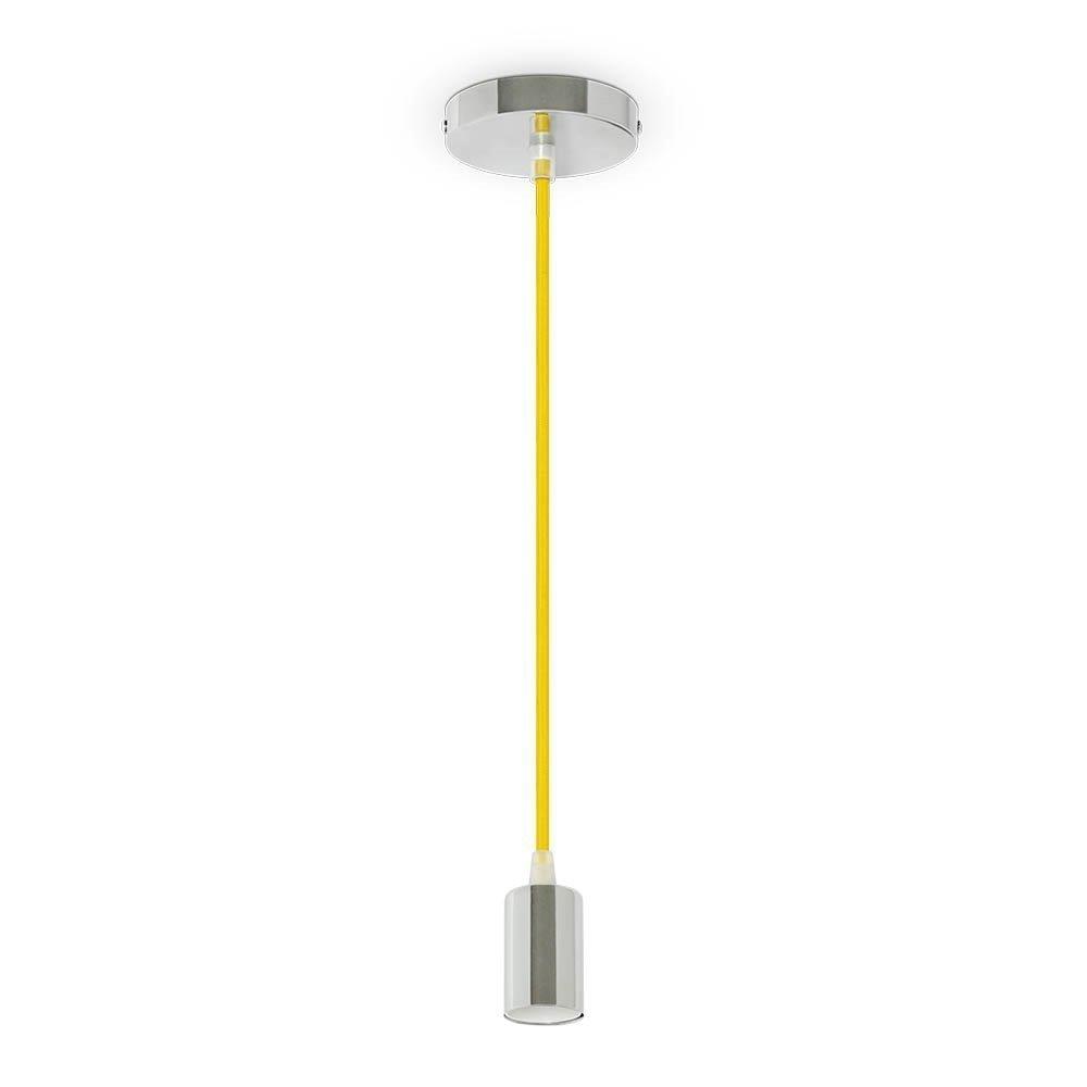 Oprawa zwieszana V-TAC chrom metal żółty przewód VT-7338-Y 5 lat gwarancji