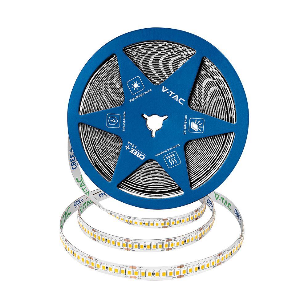Taśma LED V-TAC CREE CHIP 24V CRI90 2xPCB 10mm 10mb 18W/m 238LED/m VT-2835 238 4000K 2430lm 6 lat gwarancji