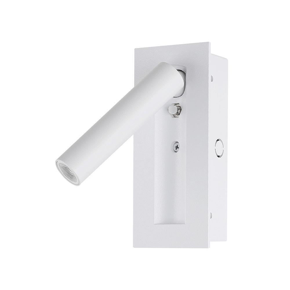 Oprawa LED V-TAC 2W COB CREE kinkiet biały hotel łóżko włącznik VT-88061-W 3000K 76lm