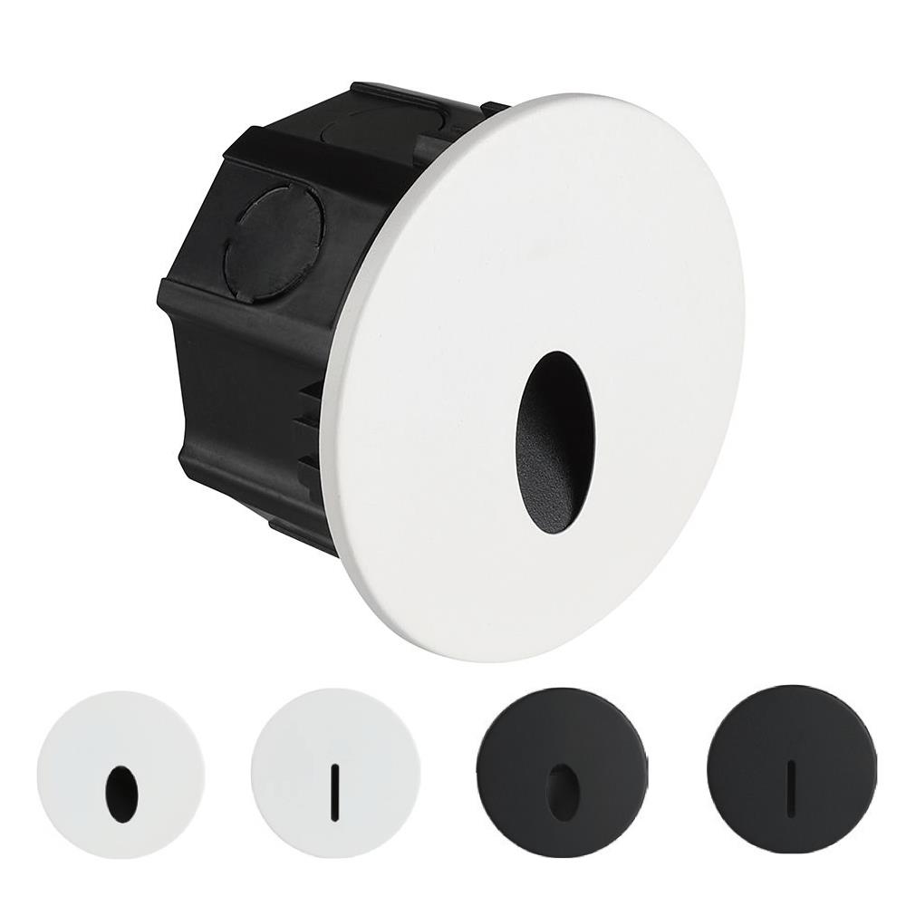 Oprawa schodowa wymienne fronty 3W LED V-TAC biała / czarna okrągła 230V IP65 3w1 CCT VT-10184 3000K-4200K-6400K 170lm 3 lata gwarancji