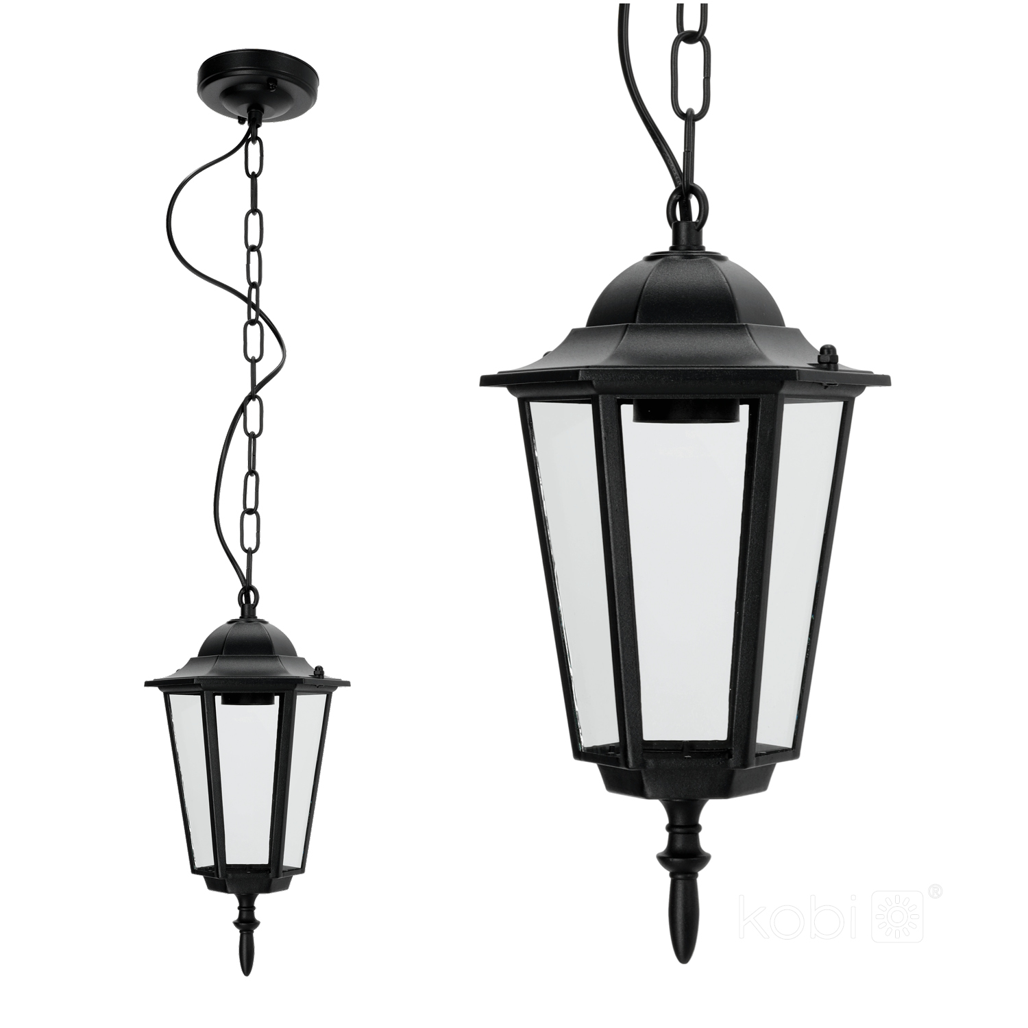 lampa ogrodowa wisząca LO4105 czarna IP54 E27